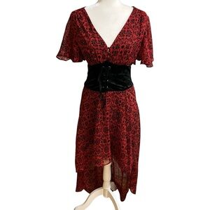 Disney Red Corset Midi Dress